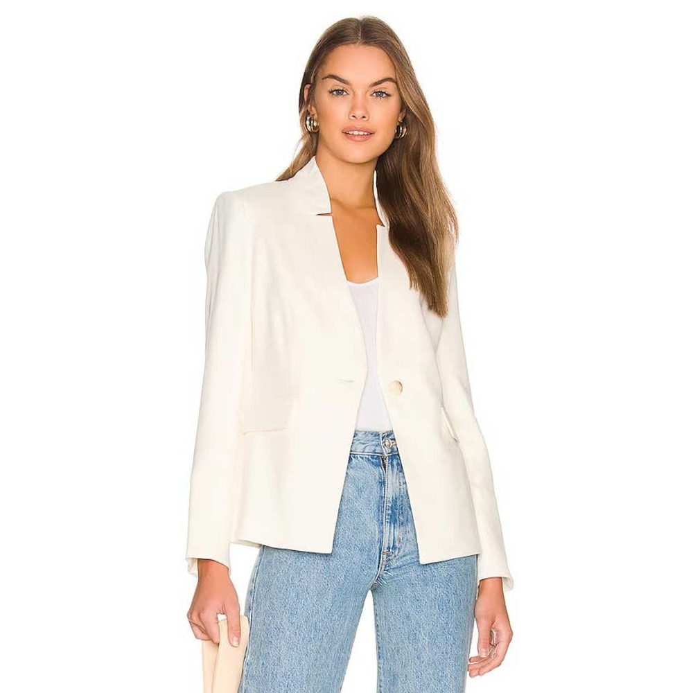 NWT Veronica Beard Upcollar Dickey Jacket White Size 10